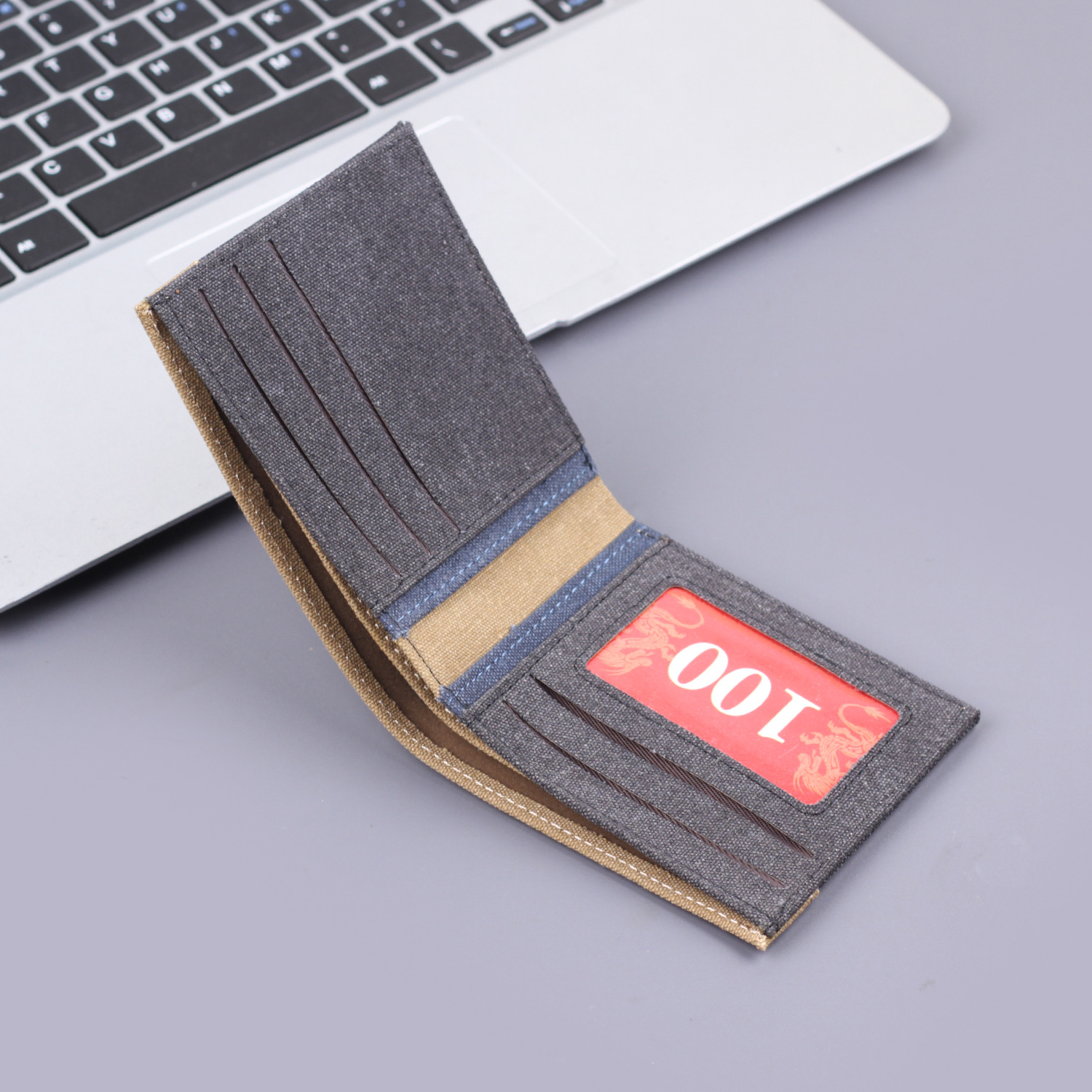 Cartera para hombre Lona para hombre Wallet Man Cartera para hombre Cartera para hombre Bolso en dólares para hombre Cartera de mezclilla para hombre