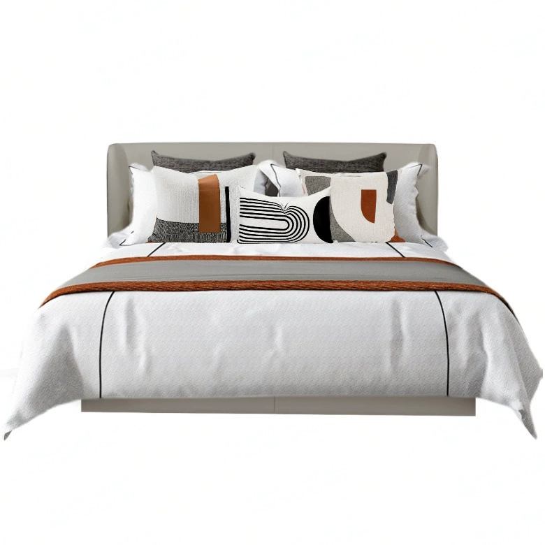Modern design cloth, orange set, light luxury style, bedding, Chinese style