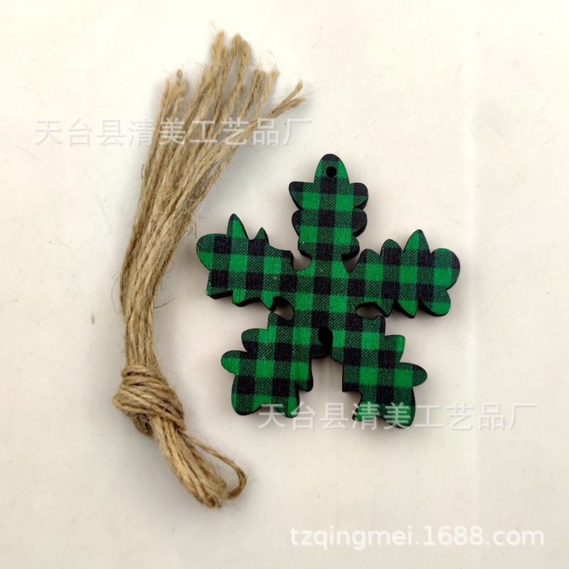 33 modelos de cuadros verdes y negros serie navideña piezas de madera colgante de decoración navideña se pueden combinar libremente 10 piezas en un paquete