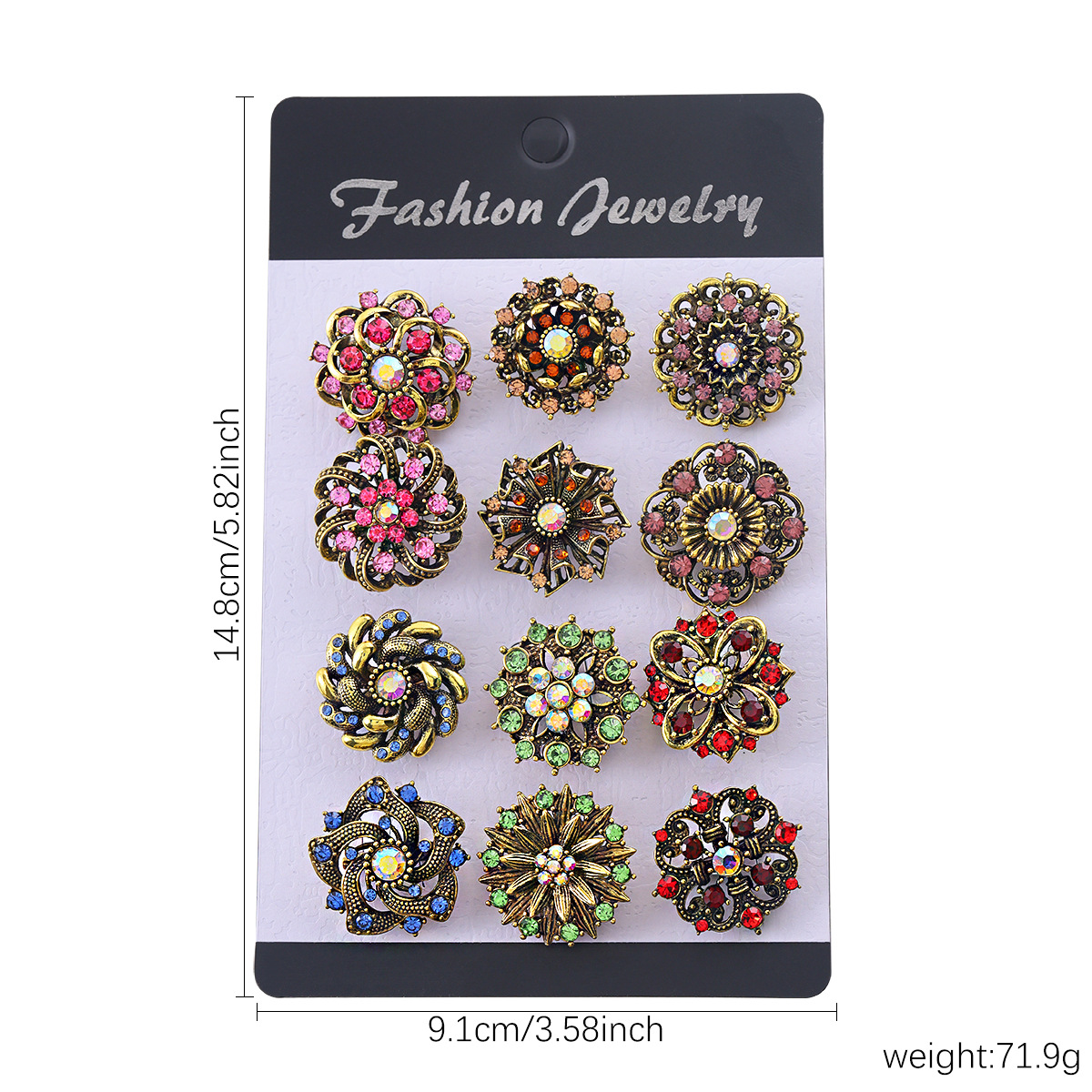 Tarjeta de moda europea y americana pequeña broche con rhinestone aleación ramillete celebración flor Ropa Accesorios pin fábrica al por mayor image 32