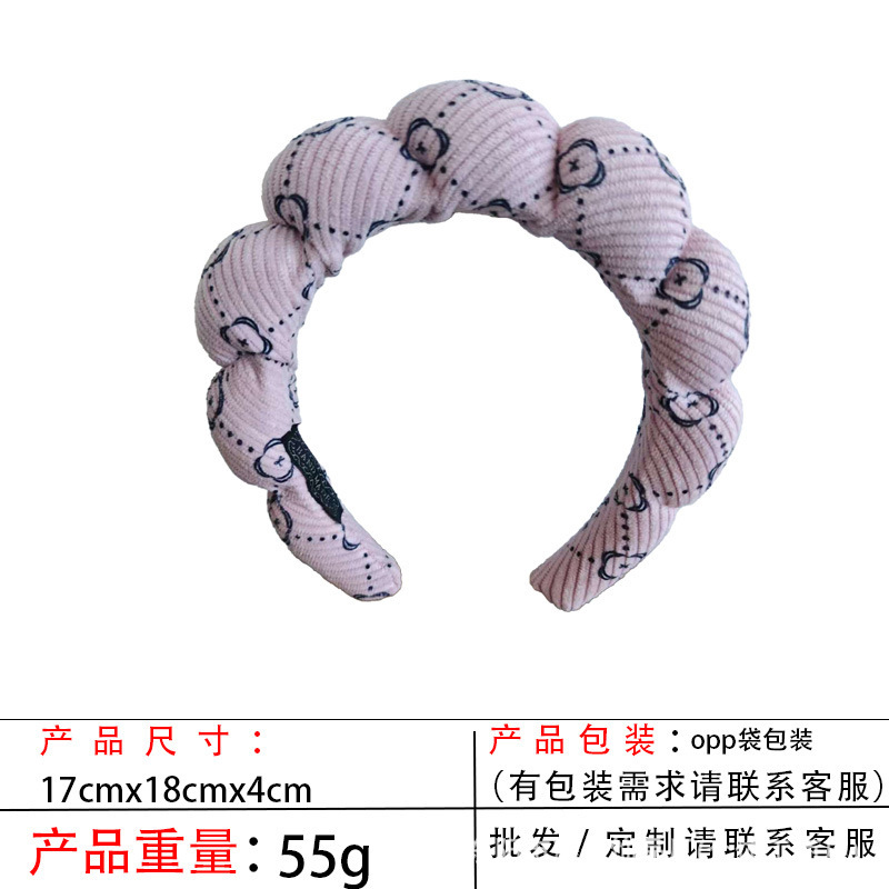 跨境海绵云朵发箍批发高颅顶高级感毛巾布麻花女士洗脸手腕带头箍|undefined