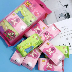 Three-Eyed Cub Strawberry Bear Wet Wipes for Kids Disposable Hand and Mouth Cleaning Wet Wipes Portable Small Pack Mini Wet Wipes