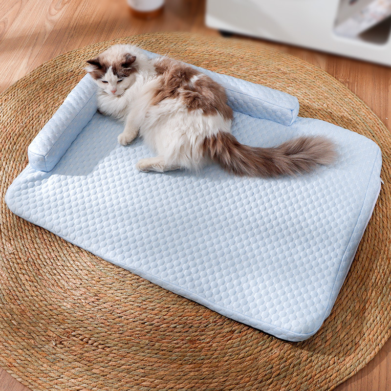 Venta al por mayor de mascotas, alfombrillas para gatos de verano, alfombrillas para perros, guaridas para gatos, camas para gatos, productos para nidos para perros transpirables universales