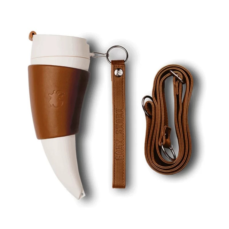 Taza de Cabra Americana – Vaso de Café Acero Inoxidable con Cuerda Portátil