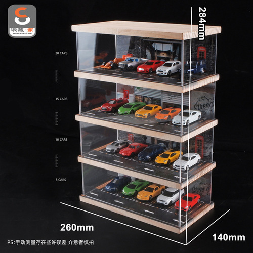 1/64 toy car simulation parking lot model garage scene multi-layer assembled acrylic display box parking space