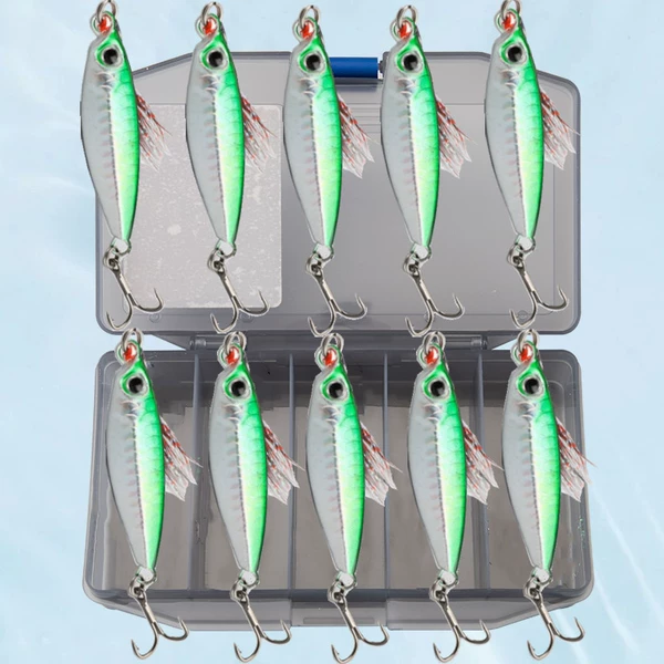 10 boxes [Green Back Silver Belly] (Badfire Board Single Hook +6066 Black King Kong Hook)