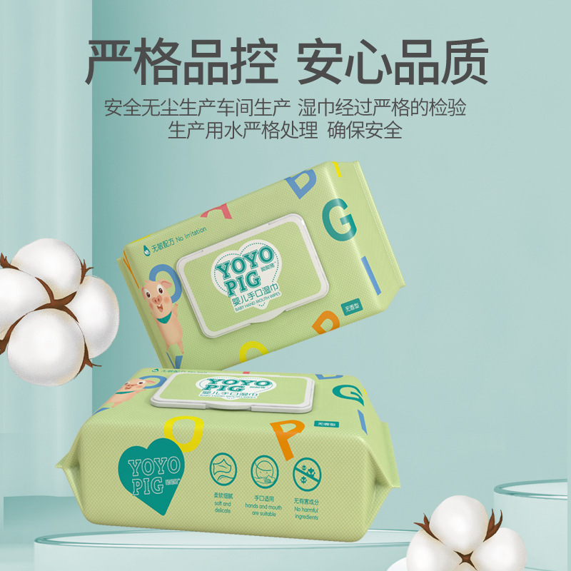 Toallitas de bebé 80 bombeo 60 bombeo bebé recién nacido niños tejido húmedo con tapa bolsa grande tejido húmedo fábrica al por mayor