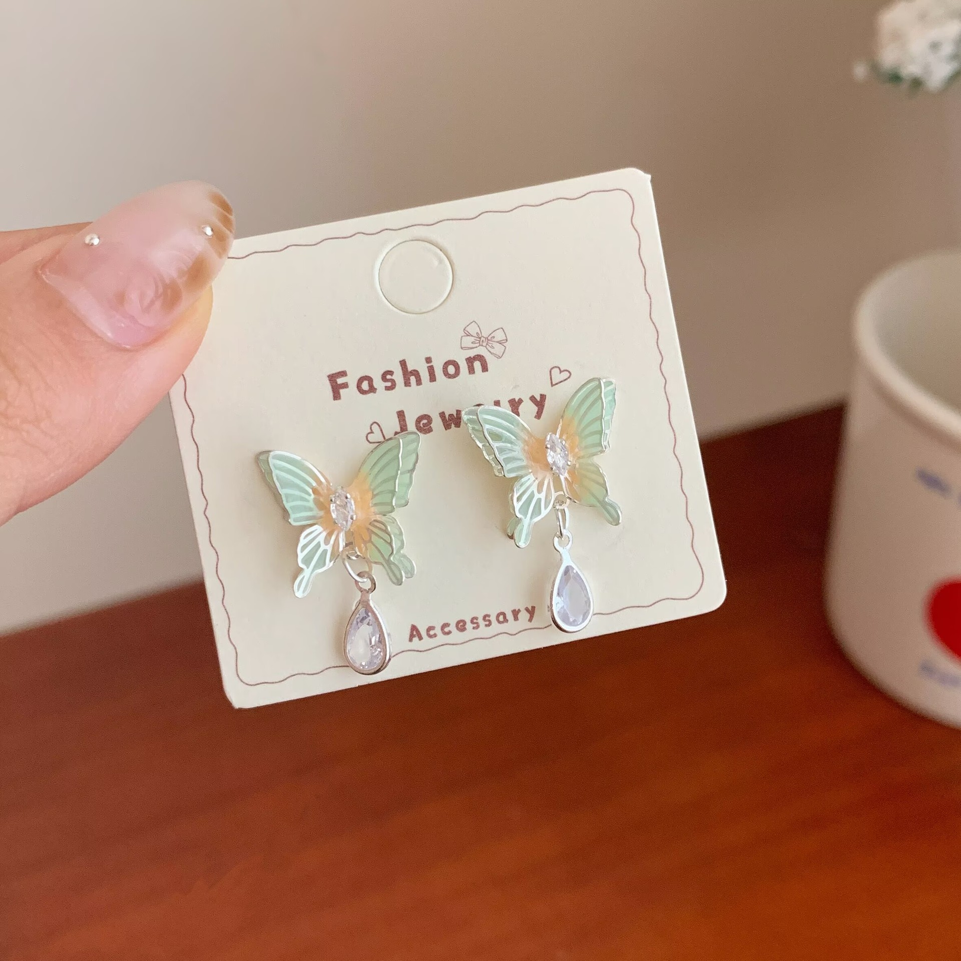 KS1 민트 맘보 그린 나비 [귀걸이]