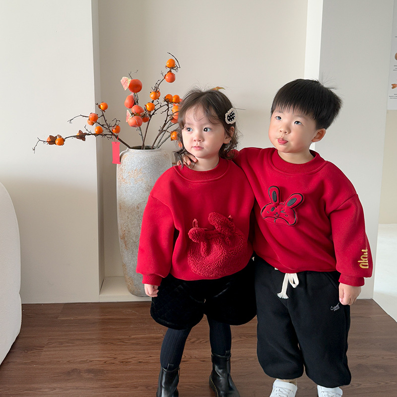 清仓款】童装儿童卫衣春冬加厚男女童卡通印花年服上衣宝宝套头衫