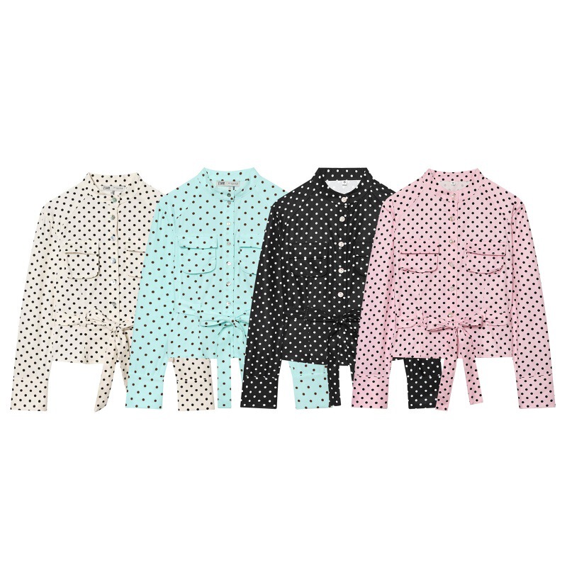 Cross-Border Foreign Trade European and American Style 2026 New Polka Dot Shirt-Style Jacket 2010708 Capri Pants 6929406