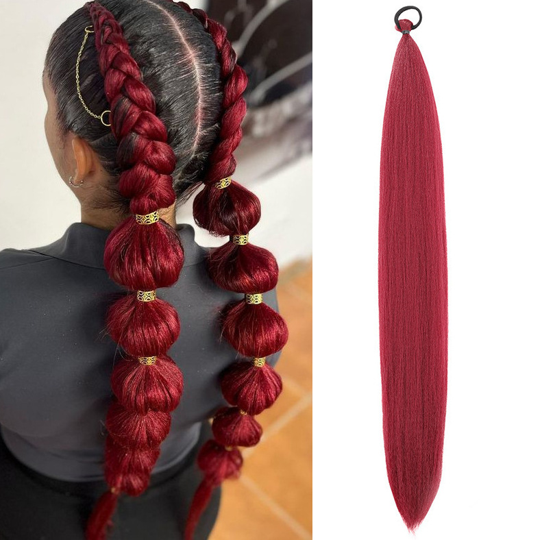 Fábrica de niñas elásticas pelucas de cola de caballo trenzas de boxeo trenzas de cuerda elástica de color trenzas de caballo para niños pelucas de cola de caballo