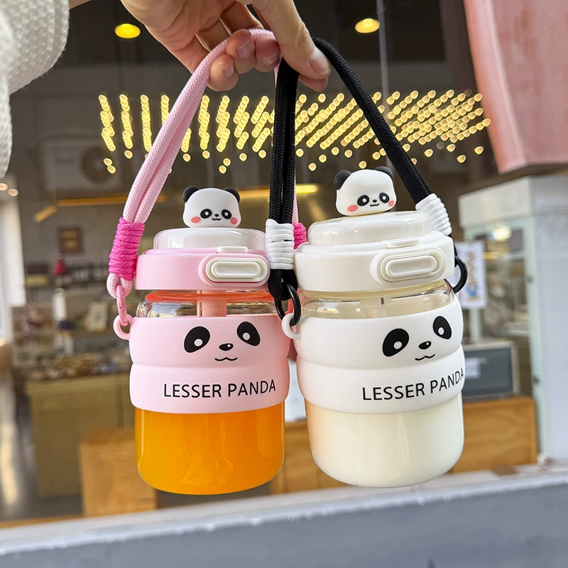 Cute glass portable doll, silicone nozzle