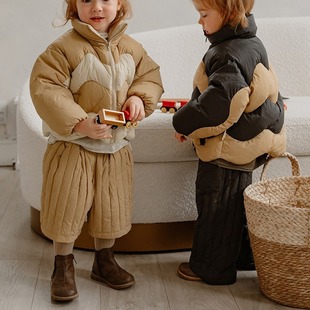 (in Stock) Ins Scandinavian Style Cute Little Bread Two-Color Dune down Jacket
