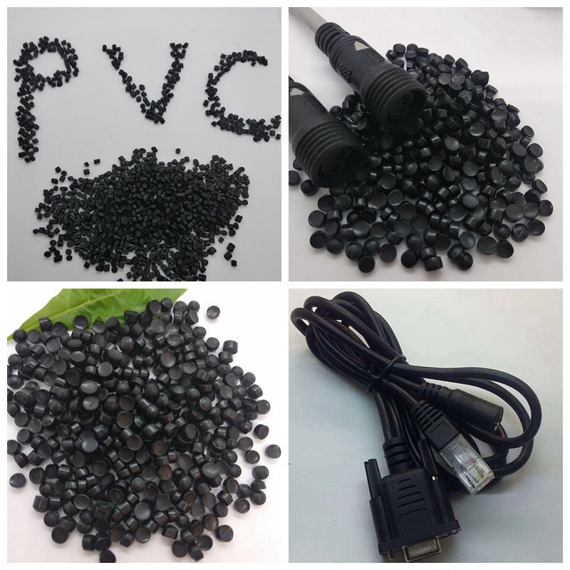 高品质pvc35p黑色插头原料 欧盟环保不含邻苯pvc聚氯乙烯塑胶颗粒