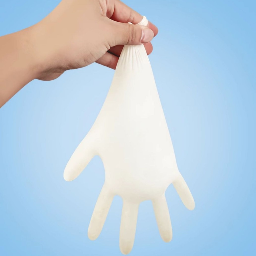Rubber disposable gloves