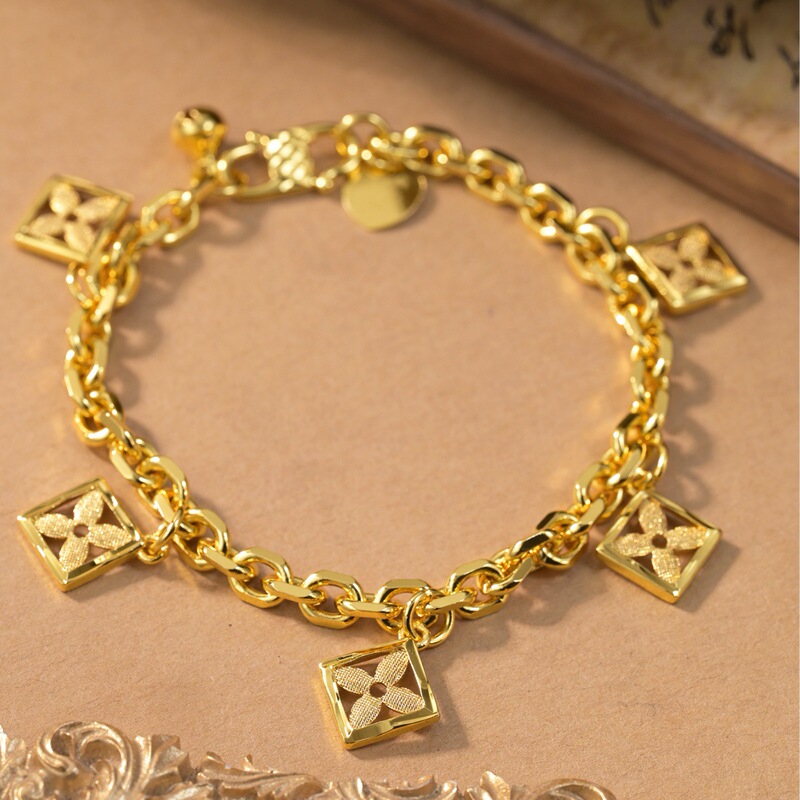 European and American Cross-Border Versatile Simple Geometric Thick Bracelet Electroplated Gold Chain Hand Jewelry Hip-Hop Style Hand Jewelry