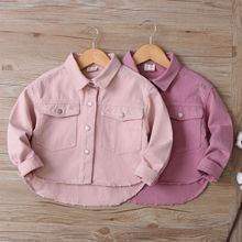 QI-028大口袋女童外套春秋款翻领上衣2024春季新款外贸童装外套