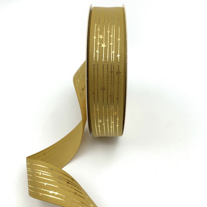 Hilo dorado cinta Star ribbon bar material de soporte cinta flor caja de regalo embalaje cinta hecha a mano al por mayor