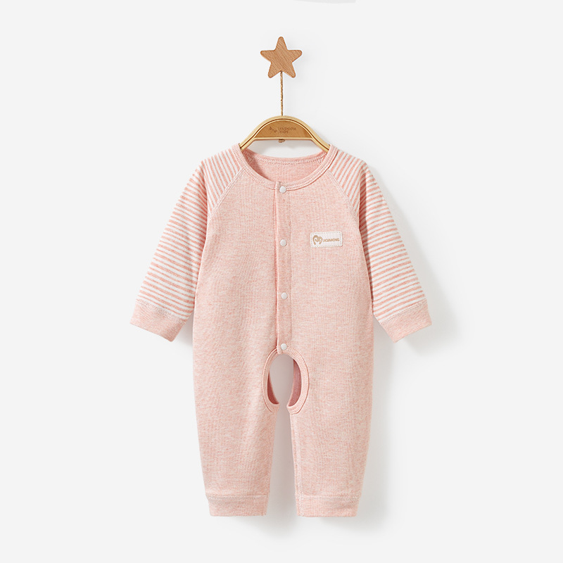 Mono para bebé para primavera, otoño e invierno, pijama fino de algodón puro con abertura en la entrepierna para recién nacidos, niños y niñas, pelele, ropa de bebé.