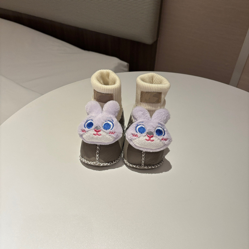 桑坡婴儿棉鞋羊皮毛一体步前鞋袜ins卡通男女宝宝软底毛毛鞋秋冬|undefined