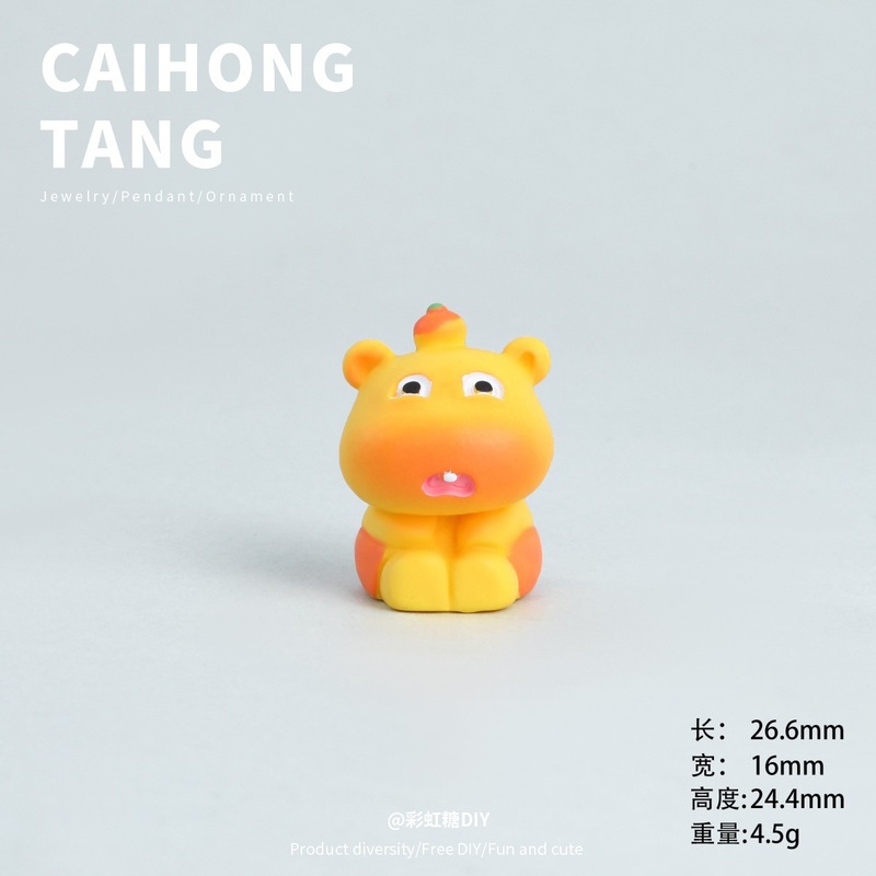 树脂卡通实色水豚噜噜公仔 创意造景配件DIY饰品钥匙配件混装批发|undefined