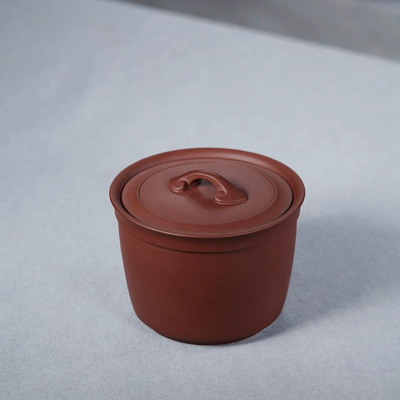 Ruyi large purple clay stew pot handmade purple clay clay pot tea can bamboo section dual-use handmade wake-up tea can loose tea can