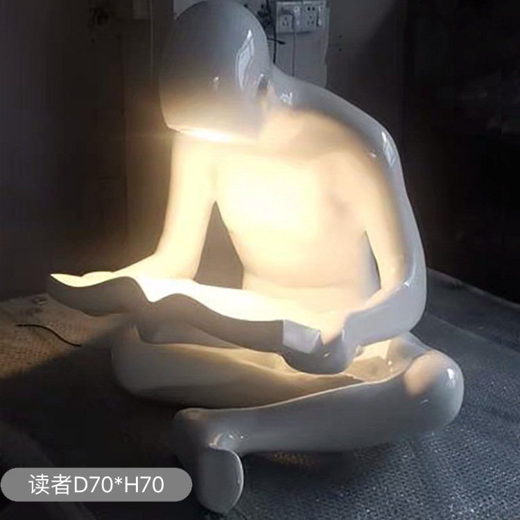 Estatuas de arte retratos modernos con lámparas de suelo para hogares, ventanas de exposición, obras de arte de gran tamaño, lámparas decorativas