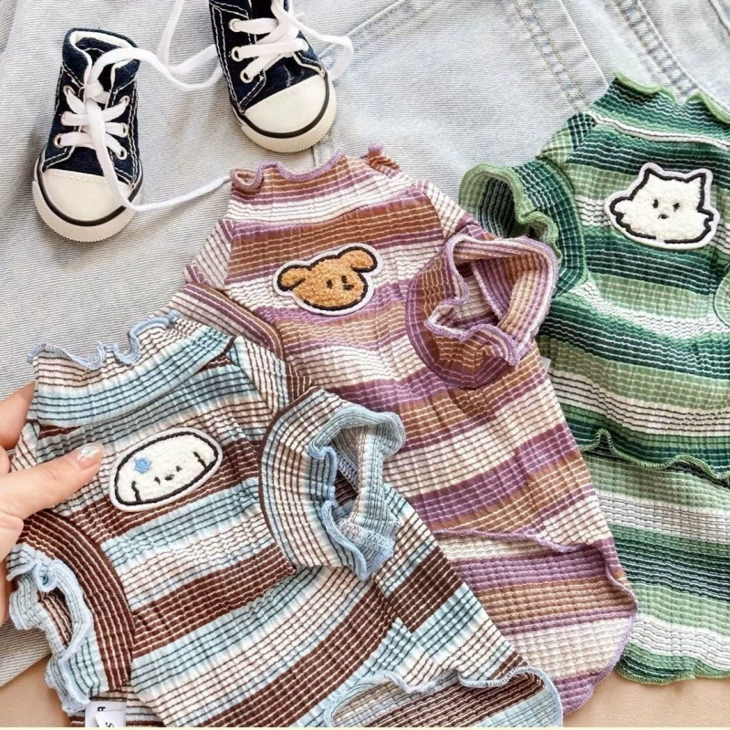 2025 Новая одежда для собак Тедди Померанский Шнауцер Йоркширский жилет Летняя тонкая одежда для кошек