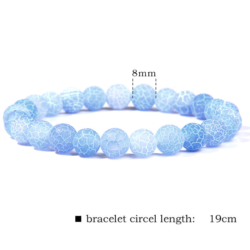 thumbnail image 1 of Amazon etsy cross-border hot style 8mm natural rayado ágata piedra cuentas perforadas pulsera hombres azul claro diferenciación ágata, 1 of 2