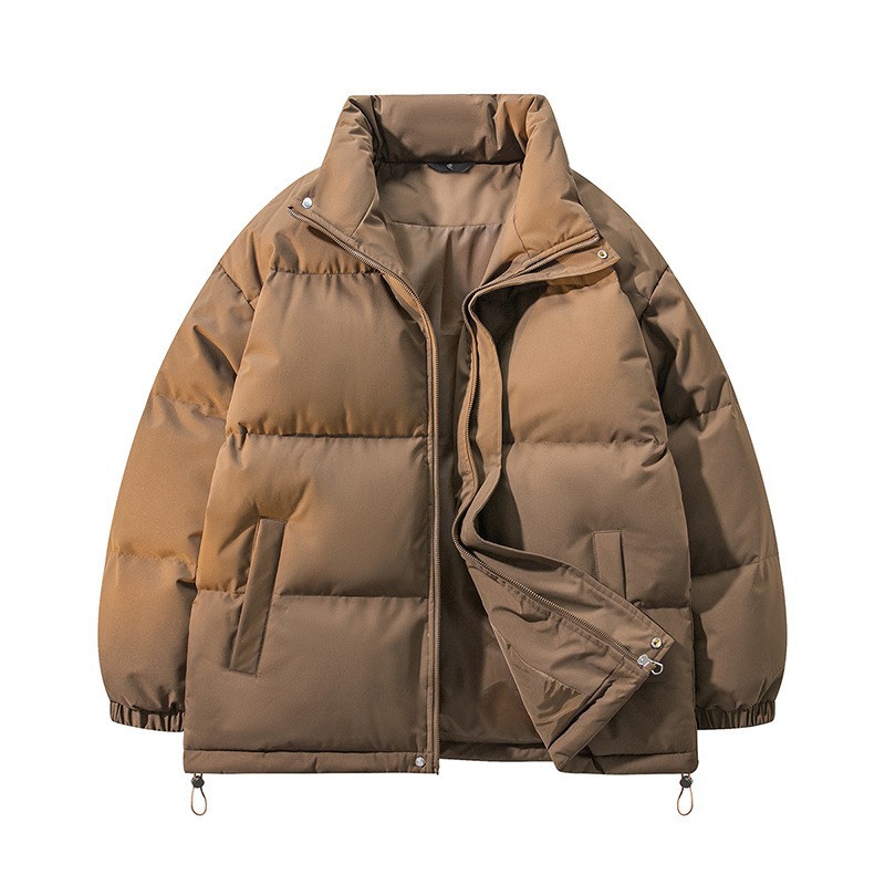 Maillard Coffee-Colored Short down Cotton Jacket Men's Winter Lightweight Thickened Cotton Jacket American Retro Cotton Jacket