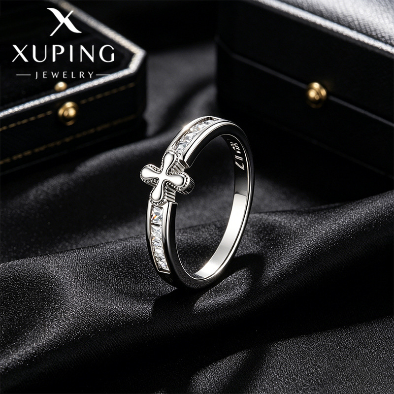 Xuping simple dulce y fresco viento cruzado sello anillo de nicho personalidad de moda europea y americana anillo transfronterizo joyas al por mayor