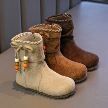 儿童靴子女童马丁靴2025新款秋季女孩公主高筒靴时尚流苏皮靴大童