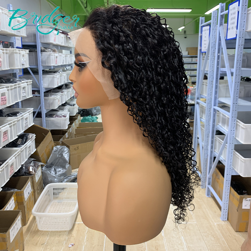 13*4 Stitching Headgear Pixie Curly Natural Color Human Hair Wig_voghion.com