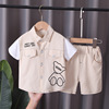 Summer clothing, set, jacket, trousers, 2021 collection, with short sleeve, 1-5 years, Korean style, with little bears