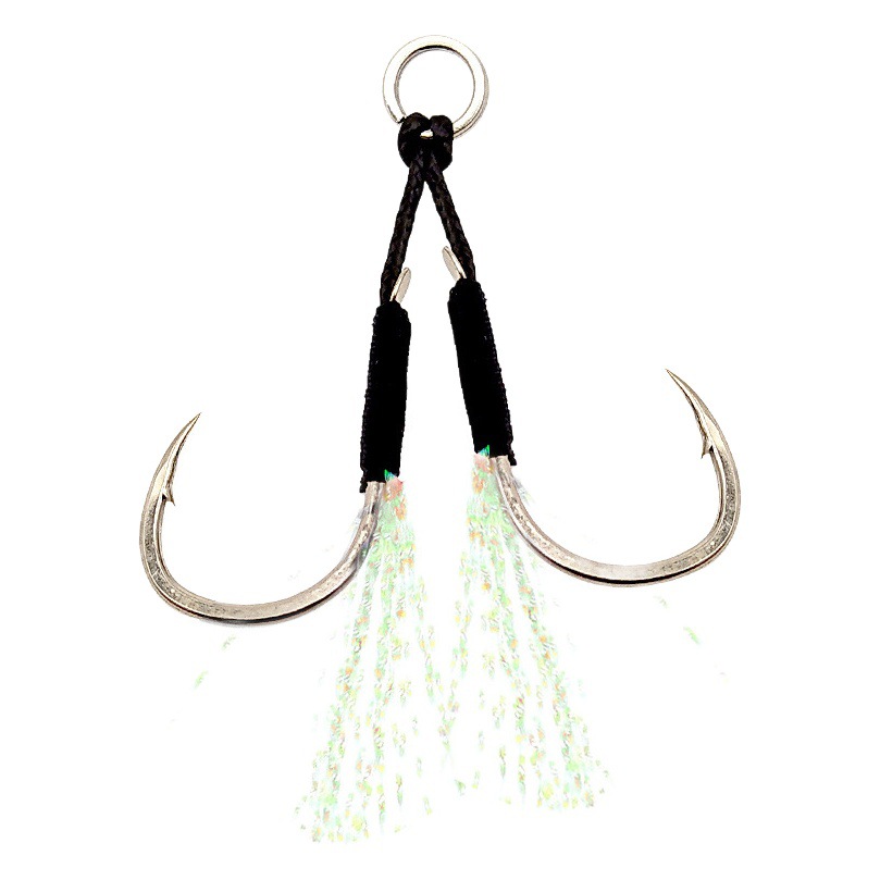 Black Line with Uv Bright Wire Iron Plate Hook, Boat Fishing Hook, Trolling Hook, Sea Fishing Hook, Lure Lead Fish Hook A104