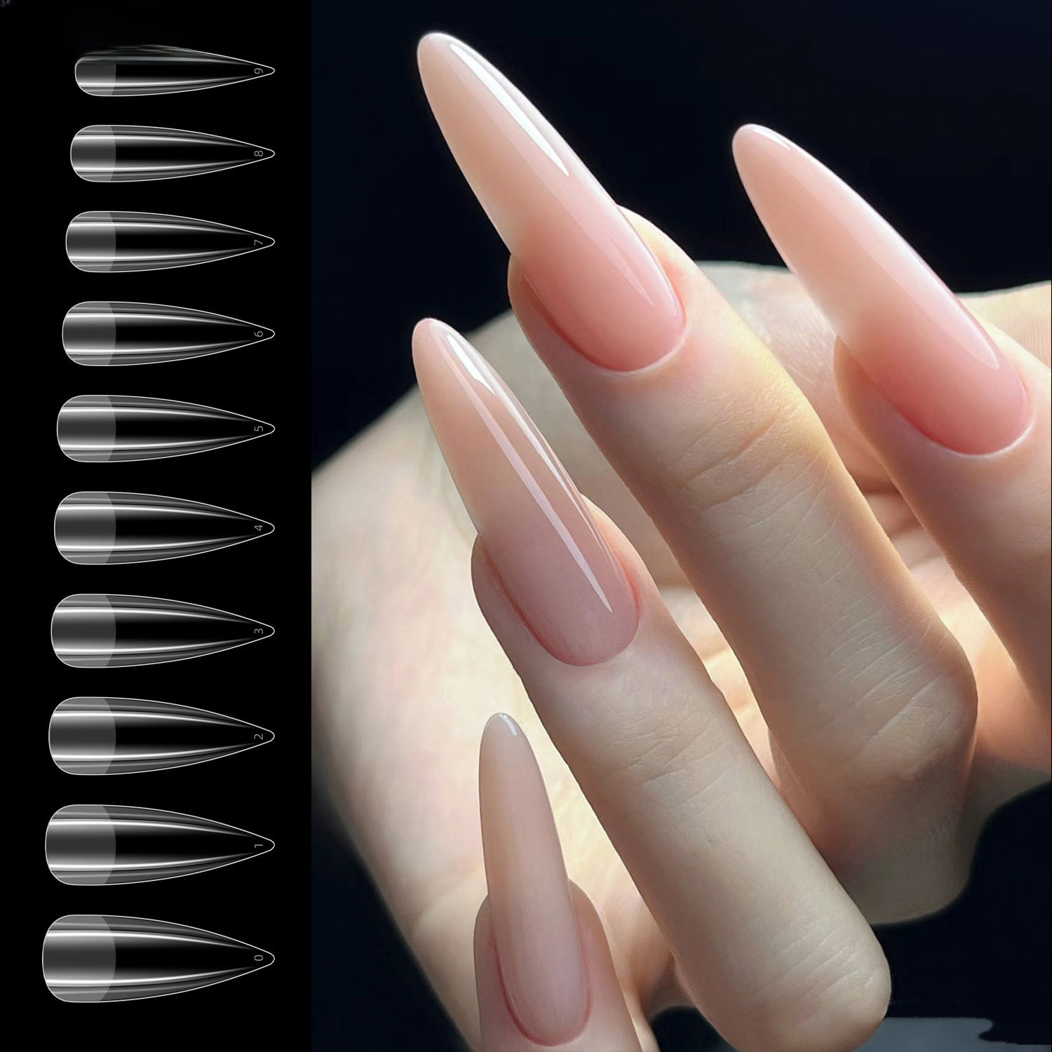 (Cross-border trading), light and thin matte transparent fake nails for manicure, new collection, no trace, 500 pieces