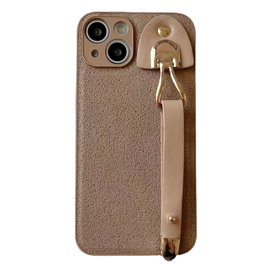 Cuero retro para Apple 14promax funda para teléfono móvil soporte de pulsera funda para teléfono móvil iphone16 12 anti-caída 15
