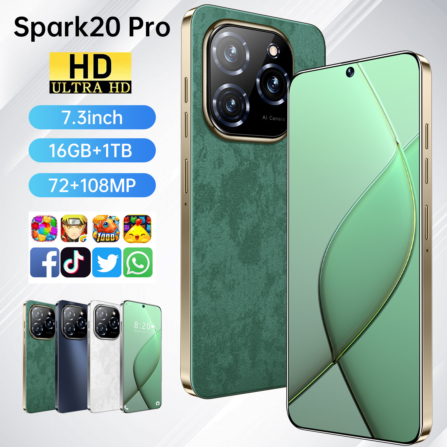 (Cross-border trading), elite smartphone, 40, 7.2 inch, Android 14