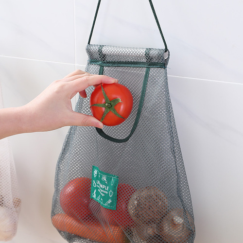 创意储物挂袋果蔬收纳网袋杂物袋 厨房可挂式洋葱大蒜收纳袋