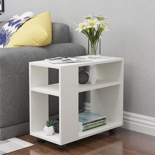 # Casual Coffee Table Living Room Small Apartment Sofa Side Corner Table with Wheels Movable Small Tea Table Mini Sofa Side Table Cab