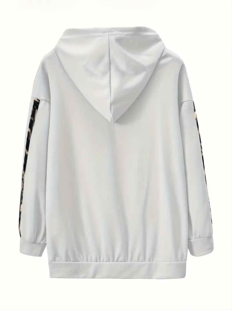 Ensemble sweat à capuche et pantalon de jogging tendance imprimé 3D – Tenue de détente surdimensionnée à imprimé lettres (S-XXL, polyester)_voghion.com