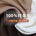 跨境纯色100%羊毛围巾女生高级感百搭冬款加厚围脖男披肩批发