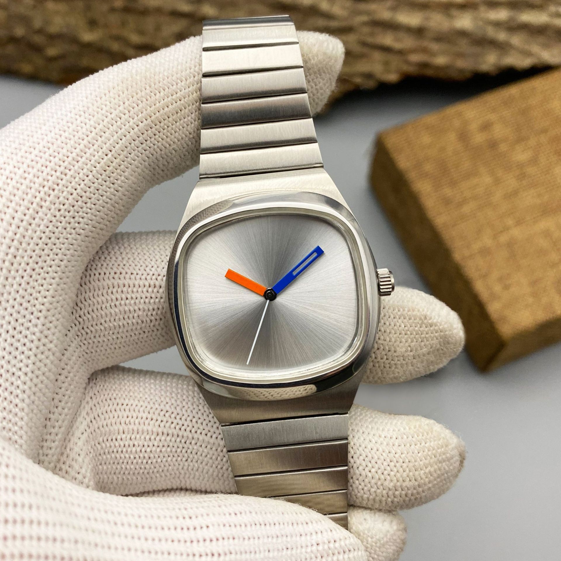 No Logo Simple Men's and Women's Youth Unisex Watches Versatile Couple Silver Accessories Fashionable Waterproof Quartz Watches Wholesale