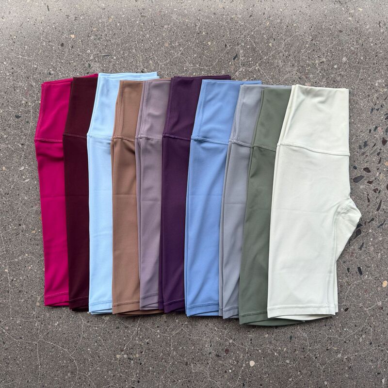 lulu Nude Feel Women's Summer Thin Tight Yoga Pants High Waist Butt-Lifting Fitness Yoga Shorts