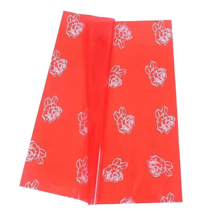 Lizhiran gran celofán esmerilado a prueba de agua tablero de luz gran rosa apertura canasta de flores papel plástico canasta de frutas papel translúcido