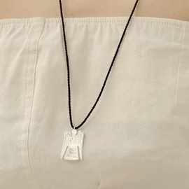 新款天使编绳项链小众简约气质高级感吊坠复古轻奢时尚百搭毛衣链