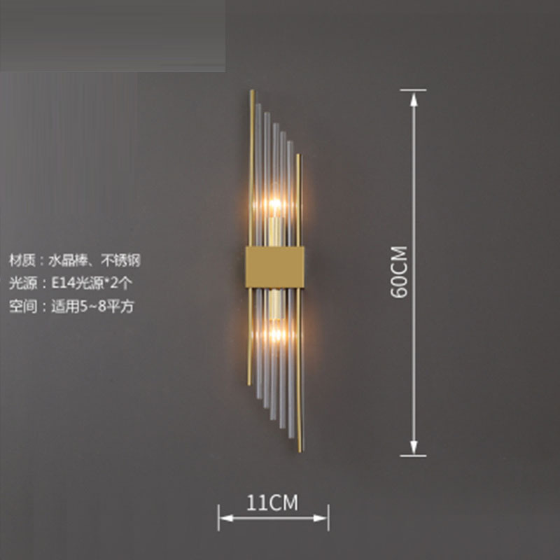 Luz lámpara de pared de cristal de lujo 2022 nuevo estilo sala de estar dormitorio lámpara de noche de hotel personalidad diseñador entrega transfronteriza