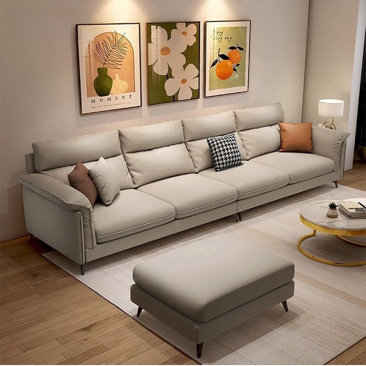 2025 New Italian Minimalist Light Luxury Tech Fabric Sofa for Small Living Rooms, Simple Modern Straight Sofa, Internet Celebrity