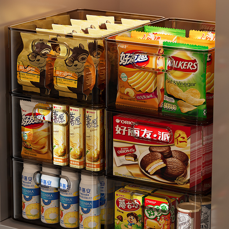 Cabinet Storage Box for Organizing Miscellaneous Items, Snacks, Desktop Storage Basket, Transparent Acrylic Rectangular Plastic Storage Box