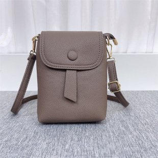 Shopping Lightweight Crossbody Mobile Phone Bag New Litchi Pattern All-match Simple Women's Small Bag Retro Mini Change Shoulder Bag